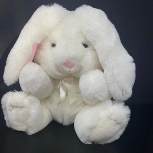 Russ Sunny Bunny White Bunny Rabbit Plush Pink Ears Nose 13" Stuffed Animal - Picture 1 of 7