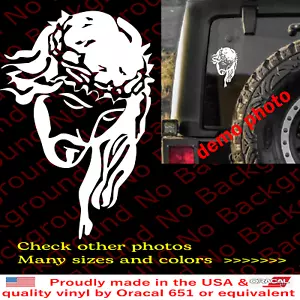 JESUS CHRIST WITH THORNS Car Window Vinyl Decal Die Cut Sticker Christian JS025 - Picture 1 of 8