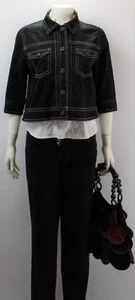 Hearts Of Palm Petite Women's Black 3/4 Sleeve Bolero Top Jacket - Picture 1 of 11