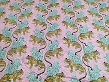Pink Cotton Upholstery Fabric Indian Dressmaking Sewing Indian Hand Block Cotton