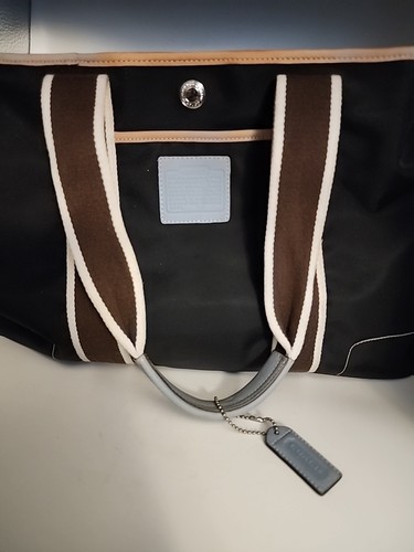 Coach Borsa a tracolla grande in nylon nero Hampton Tote 6262