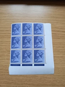QEII GB 9 X Decimal Machin 9p Stamps MNH Corner Block Combine Postage - Picture 1 of 1