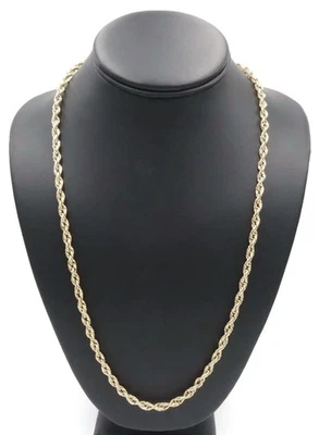 Classic Peru 10KT Yellow Gold 4.9mm Hollow Rope Chain Necklace 24" by RL - 7.07g - Image 1 of 4
