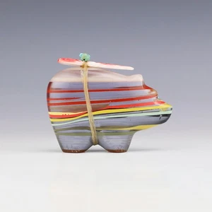 NATIVE AMERICAN ZUNI SURFITE BEAR FETISH BY LELAND BOONE & DAPHNE QUAM - Picture 1 of 9