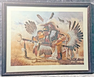 Michael Gentry, 1988, Eagle Dancer, firmado por artista, enmarcado (32 1/2" x 26 1/2") - Imagen 1 de 24