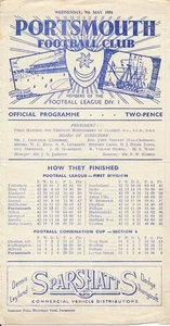 Portsmouth v RSC Liegeois Belgium (Festival of Britain) 1950/1951 - Bild 1 von 1