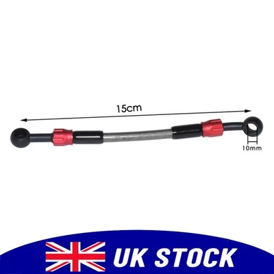 15cm Universal Brake Oil Hose Line Pipe Hydraulic Stainless Steel Braided ATV UK - Image 1 of 4