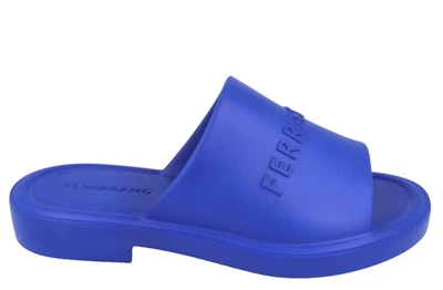 $495  Salvatore Ferragamo Giuneva Logo-Embossed Rubber Slides (10 US) NEW  Italy - Image 1 of 4