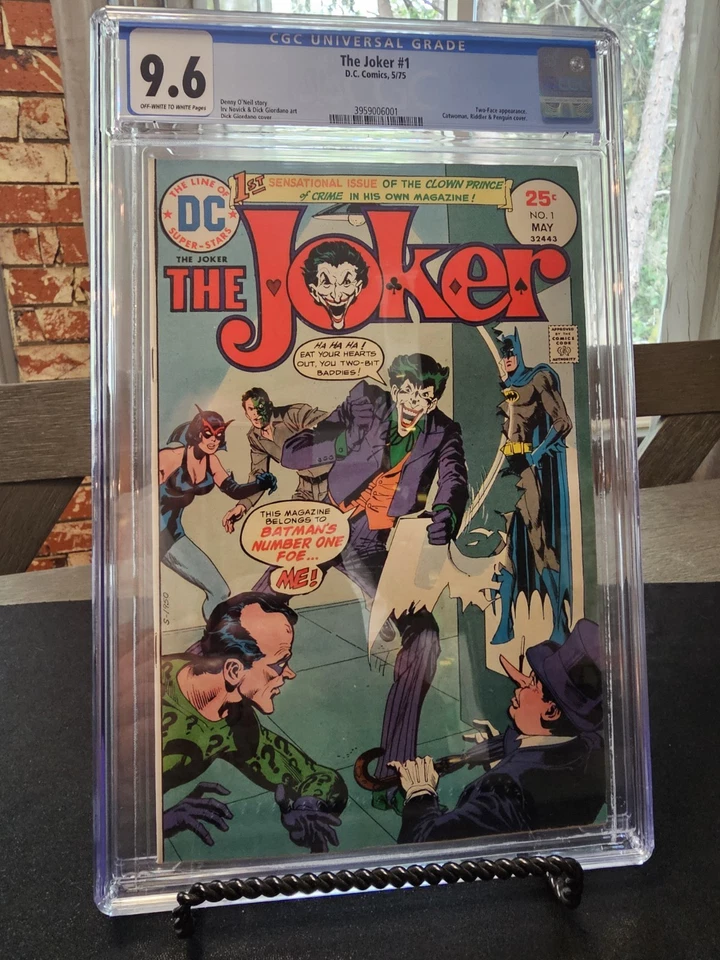 🔥 The Joker #1 (1975) CGC 9.6 Aplicación de dos caras Catwoman Penguin Riddler Cubierta Foto 1 de 3