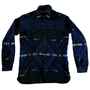 Polo Ralph Lauren Herren schwerer Flanell Azteken Western Größe Small blau - Bild 1 von 7