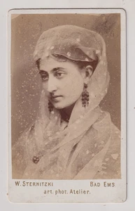 Deutschland CDV Sternitzki / Bad Ems - Portrait de femme - Vintage print c.1878 - Picture 1 of 1