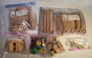 Wooden Train Set for Toddlers and Young Kids Double-Side Train Tracks - Picture 1 of 14