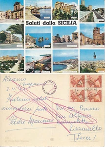 Cartolina Rara SALUTI DALLA SICILIA - VEDUTINE - Imagen 1 de 1