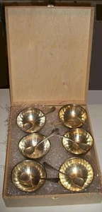 IDEA REGALO NOZZE COMPLEANNO VINTAGE ANNI 30 6 COPPETTE PALETTE GELATO MACEDONIA - Foto 1 di 1