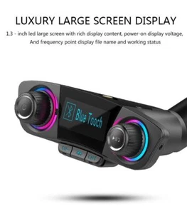 Coche Bluetooth 4.0 FM Manos Libres 1.3 pulgadas Pantalla LED Accesorios Reproductor MP3 - Imagen 1 de 23