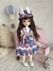 Fashion Girl Doll 1/6 Bjd Ball Jointed Body Eyes Hair Face Makeup Dress Kids Toy