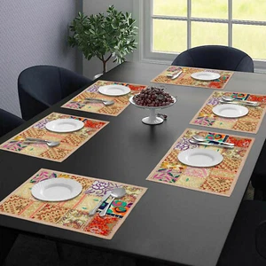 Multicolor Patchwork Baumwolle Tischsets 6er Set Esstisch Tischsets 12 x 18 Zoll - Bild 1 von 8