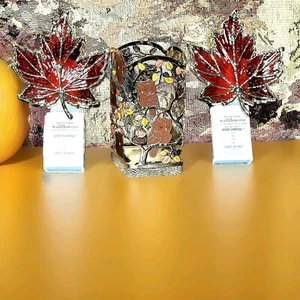 Bath & Body works Etched Leaf wallflower Plug In w/ Owl Foaming Soap Holder. - Picture 1 of 6