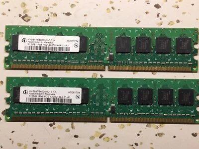 Micron 512MB x 2 (1GB)PC2-4200U DDR2 533MHz Dimm Memory MT8HTF6464AY-53EB8 - Image 1 of 2