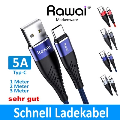 Ladekabel USB Typ C 5A Datenkabel für Samsung Huawei Xiaomi Schnellladekabel GUT - Bild 1 von 4