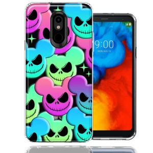 For LG K40 Halloween Rainbow Nightmare Skulls Case - Picture 1 of 1
