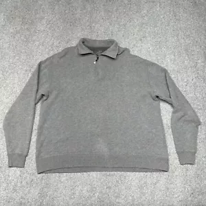 Paradise Collection Men's L Gray Long Sleeve 1/4 Zip Sweater Classic Basic - Picture 1 of 11