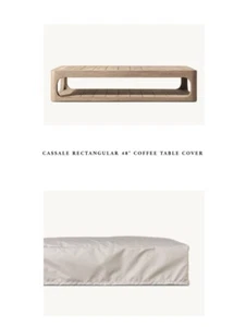 RH Restoration Hardware CASSALE RECTANGULAR 48” COFFEE TABLE Cover Sand - Picture 1 of 7
