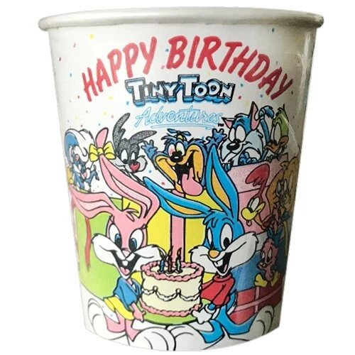TINY TUNES ADVENTURE VINTAGE 1992 HAPPY BIRTHDAY 7oz PAPER CUPS  (8)  Beverage - Image 1 of 1