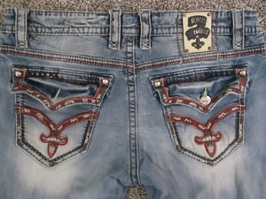 Jeans Rock Revival uomo 40 blu denim Ben gamba dritta lavaggio medio retrò 40x33 - Foto 1 di 22