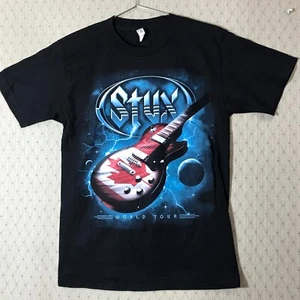 STYX World Tour 2-Sided Concert SHIRT Sz S Canada Guitar Graphic Maple Leaf Flag - Picture 1 of 6