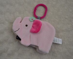 Child of Mine Carter's Pink Elephant Plush Toy Hanging Crinkle Book Too Cute