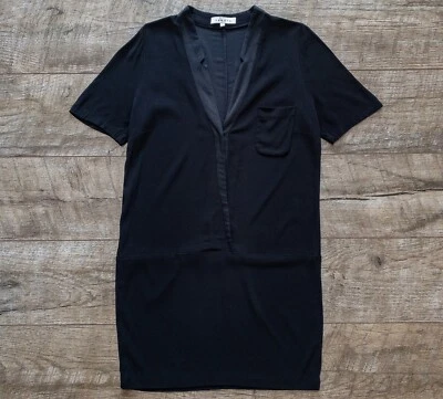 Sandro Paris Dress Size 3 Black V-Neck Short Sleeve Elegant Pocket Womens - Image 1 of 4