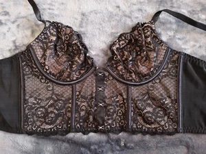 NEU LOOK ungepolsterter Longline-BH Größe 32B/C Tauchbügel schwarz GC - Bild 1 von 4