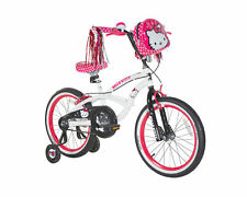 18" Girls Bike - Hello Kitty, White, Streamers, Training Wheels, Ages 6-9