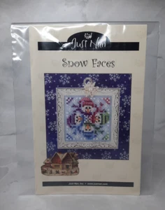Just Nan WhimZi Seasonals Counted Cross Stitch Pattern SNOW FACES JN156 - Picture 1 of 4
