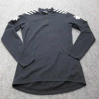 Vtg Descente Jersey Women Medium Black Long Sleeve Cycling 1/4 Zip Pullover Bike - Image 1 of 4