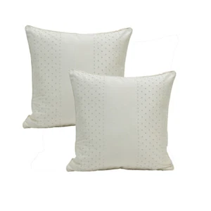 2x Marquesa Satin Silk Throw Pillow Cover Circile Embroidery Cushion Case 17x17" - Picture 1 of 38