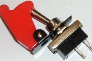 On/Off Toggle Switch  & AIRCRAFT Style   FLIP  COVER- RED - Picture 1 of 1