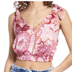 NWT Free People- Weekend in Montauk crop top, blush combo- size large