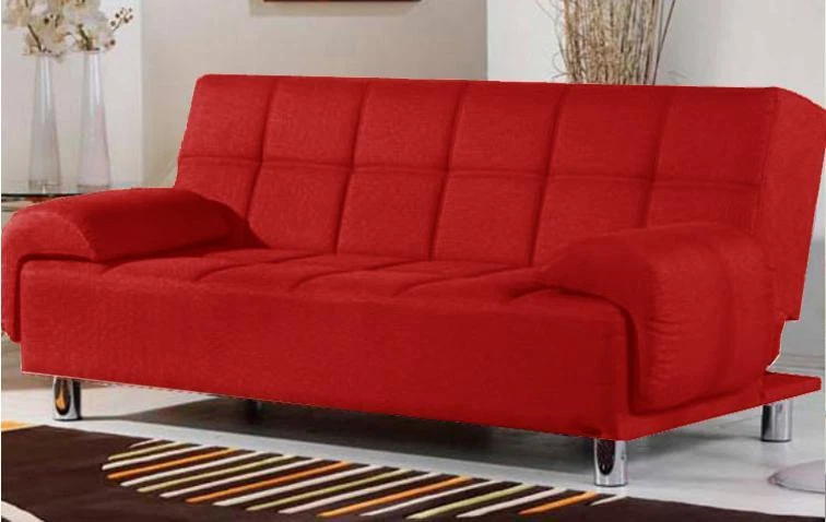 ARREDOCASAFACILE CT DIVANO LETTO 3 POSTI RECLINABILE SALOTTO ECOPELLE ROSSO SOFA SOGGIORNO MODERNO