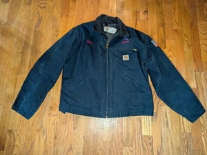 Vintage Carhartt Detroit Jacket J01 Navy Size 46 Medium  - Picture 1 of 10