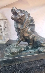 Bronzestatue Auguste Rodin, Der Weinende Löwe - Bild 1 von 9