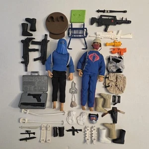 Vintage GI Joe Action Figures 1992 Cobra Commander & Snake Eyes With Accessories - Picture 1 of 23
