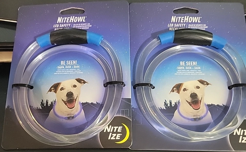 Coleira de segurança LED para cães Nite Ize NIteHowl (pacote com 2) cortada para caber no pescoço de 12 a 27 polegadas - Imagem 1 de 3