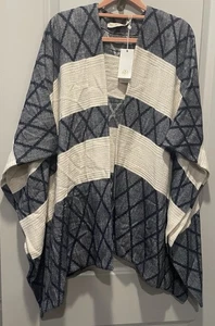 Women’s Tory Burch Blue And Cream Ryder Cardigan Size M/L - Picture 1 of 9