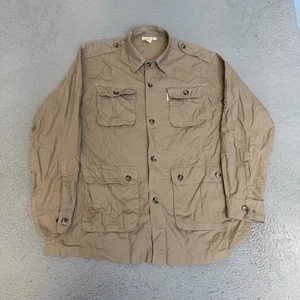TAG SAFARI Camicia Giacca Uomo Taglia XL Beige Manica Lunga Bottoni *LEGGI* - Foto 1 di 11
