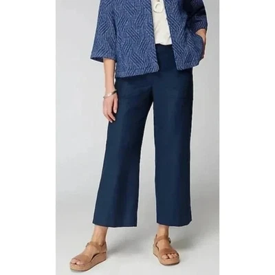 Pantalones Cortos Jill Love Lino Nuevo con Etiquetas 3X Pierna Ancha Azul Marino Elástico y Cremallera Plus Playa Foto 1 de 4