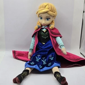 Disney Frozen ANNA 16" Muñeca de Peluche con Cara de Vinilo Por Just Play con Vestido de Capa - Imagen 1 de 19