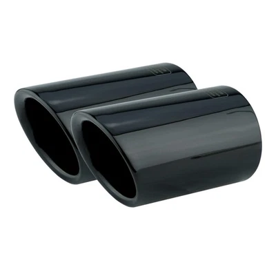 2x Auspuffblende Edelstahl Blenden Schwarz für VW Golf 6 7 Tiguan II AD1 Auspuff - Image 1 of 4