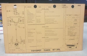 1965 TOYOTA CROWN & UTE & TIARA RT20L - Shell Australia LUBE CHART - Picture 1 of 2